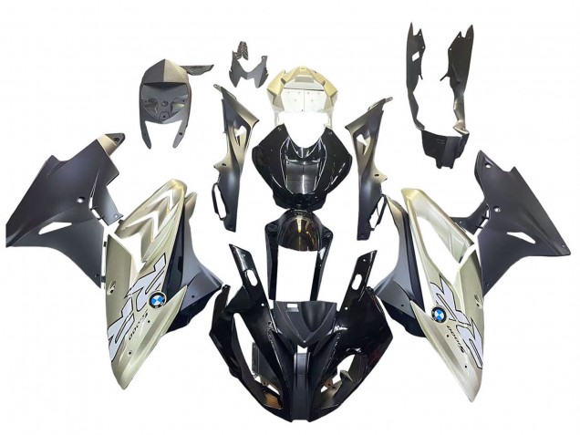 Carenagem Moto BMW S1000RR 2015-2016 - Prata Preto Brilhante Preto Fosco