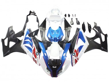 Carenagens Moto BMW S1000RR 2009-2014 - Branco Azul Preto Fosco