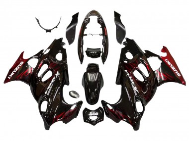 Carenagens Moto Suzuki GSX600F/GSX750F 2004-2006 - Preto Brilhante Vermelho Chama