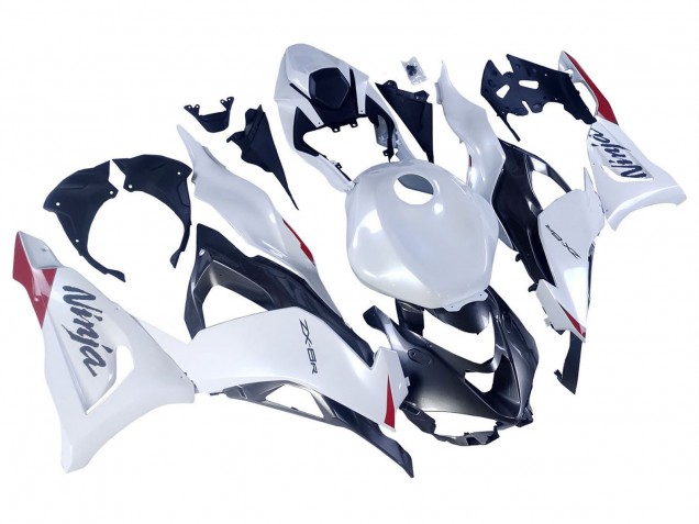 Carenagens Moto Kawasaki ZX6R 2023-2025 - Branco Pérola Preto Vermelho