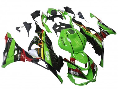 Carenagens Moto Kawasaki ZX6R 2023-2025 - Verde Preto Vermelho Amarelo Dunlop