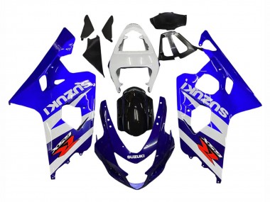 Kits Carenagem Moto Suzuki GSXR 600 / GSXR 750 2004-2005 - Branco Azul Preto Vermelho
