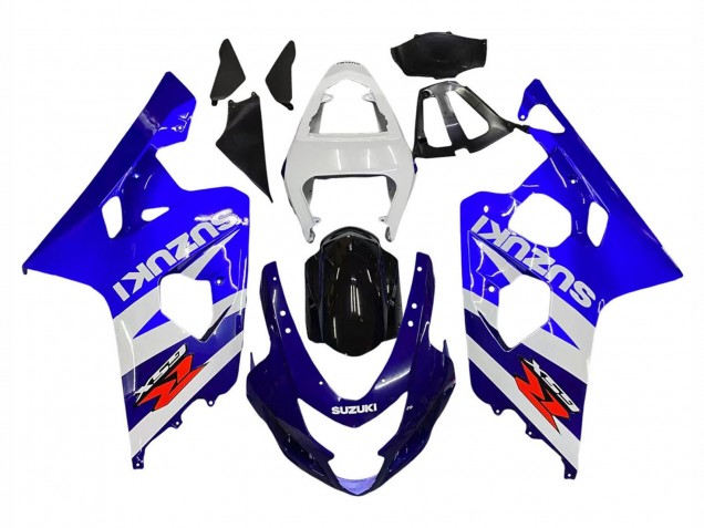 Kits Carenagem Moto Suzuki GSXR 600 / GSXR 750 2004-2005 - Branco Azul Preto Vermelho