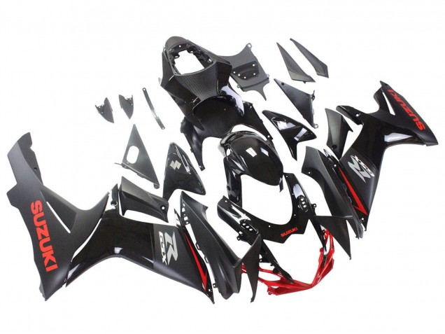 Carenagens Moto Suzuki GSXR 600 / GSXR 750 2011-2024 - Preto Cinzento Vermelho Linha