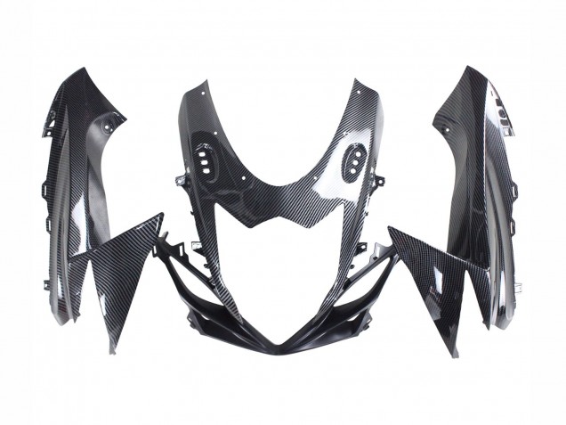 Carenagens Moto Suzuki GSXR 600 / GSXR 750 2011-2024 - Preto Fibra de Carbono Vermelho