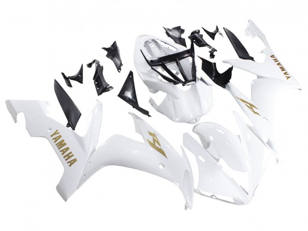 Carenagens Moto Yamaha YZF 1000 R1 2004-2006 - Branco Ouro Decalques