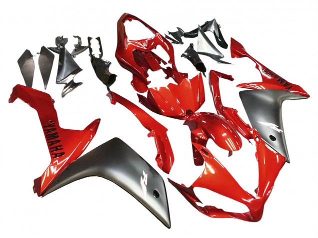 Carenagem Moto Yamaha YZF 1000 R1 2007-2008 - Vermelho Preto Fosco