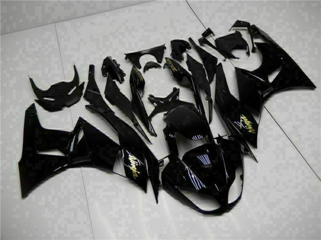 Carenagens Moto Kawasaki ZX6R 2009-2012 - Preto Brilhante Ouro Ninja