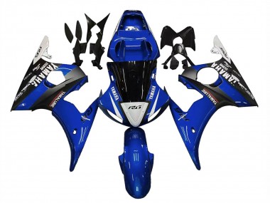 Carenagens Moto Yamaha YZF R6 2003-2004 - Azul Branco Preto Brilhante Yamalube