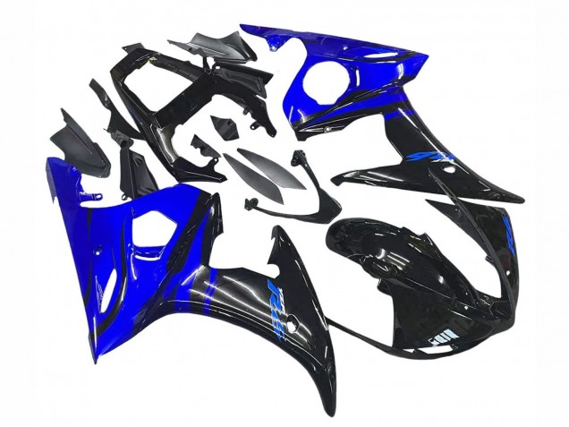Carenagem Moto Yamaha YZF R6 2003-2004 - Azul Preto Brilhante