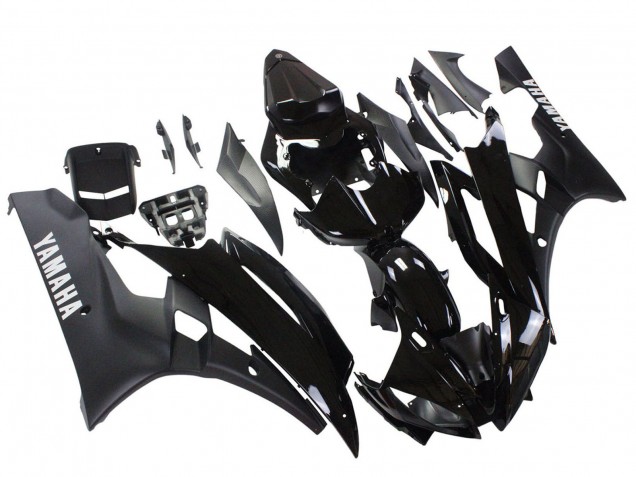 Carenagens Moto Yamaha YZF 600 R6 2006-2007 - Preto Brilhante Preto Fosco