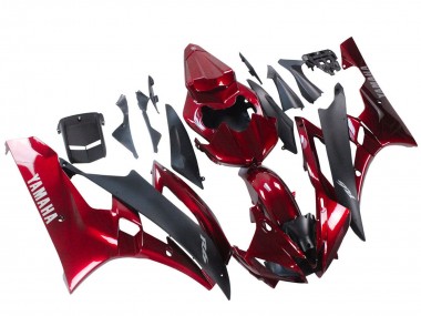 Carenagem Moto Yamaha YZF 600 R6 2006-2007 - Vermelho Preto Fosco