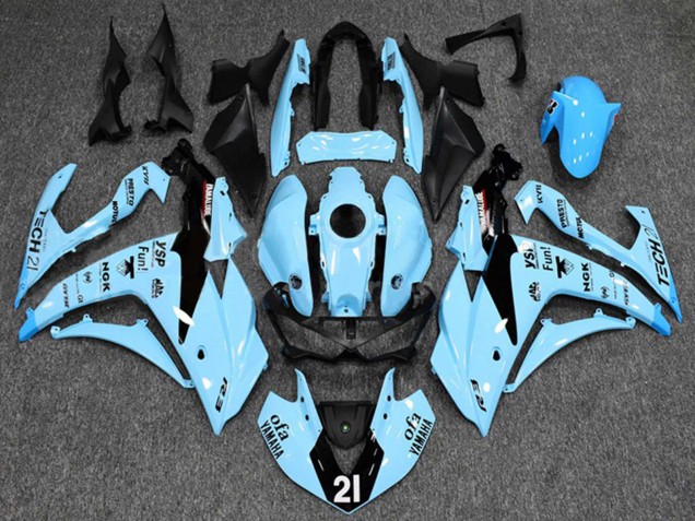 Carenagens Moto Yamaha YZF R3/R25 2015-2018 - Azul Claro Preto Yamalube 21