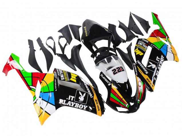 Carenagens Moto Kawasaki ZX6R 2007-2008 - Colorido Playboy 223