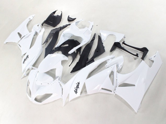 Carenagens Moto Kawasaki ZX6R 2009-2012 - Branco Preto Ninja