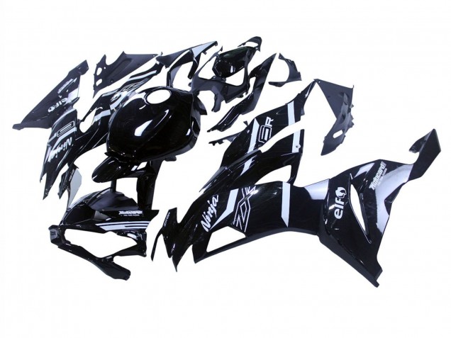 Carenagens Moto Kawasaki ZX6R 2019-2022 - Preto Brilhante Branco