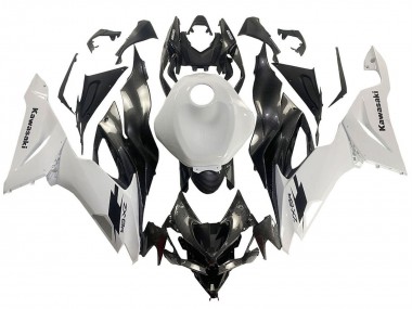 Carenagens Moto Kawasaki ZX6R 2019-2022 - Branco Preto Fibra de Carbono