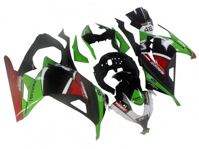 Carenagens Moto Kawasaki EX300 2013-2024 - Verde Branco Vermelho Preto Elf