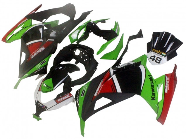 Carenagens Moto Kawasaki EX300 2013-2024 - Verde Branco Vermelho Preto Elf