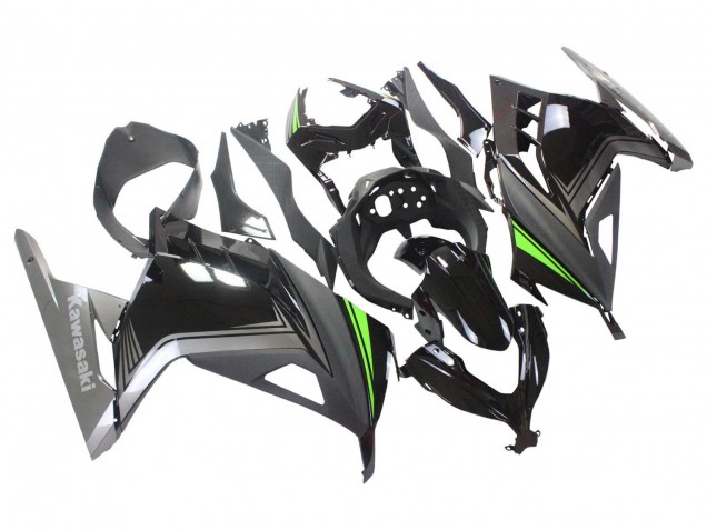 Carenagens Moto Kawasaki EX300 2013-2024 - Preto Brilhante Preto Fosco Verde
