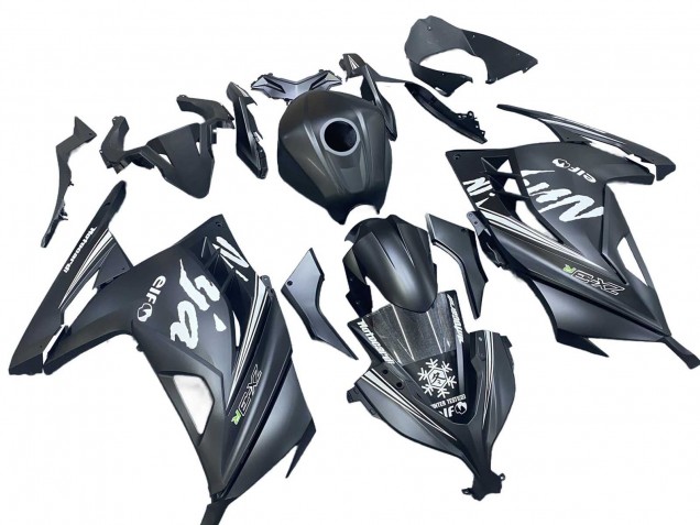 Carenagens Moto Kawasaki EX300 2013-2024 - Preto Fosco Branco Elf Neve
