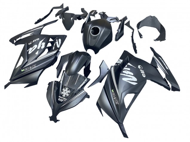 Carenagens Moto Kawasaki EX300 2013-2024 - Preto Fosco Branco Elf Neve