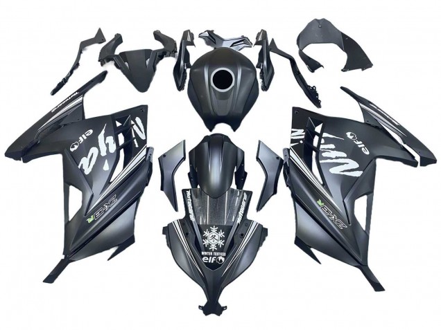 Carenagens Moto Kawasaki EX300 2013-2024 - Preto Fosco Branco Elf Neve
