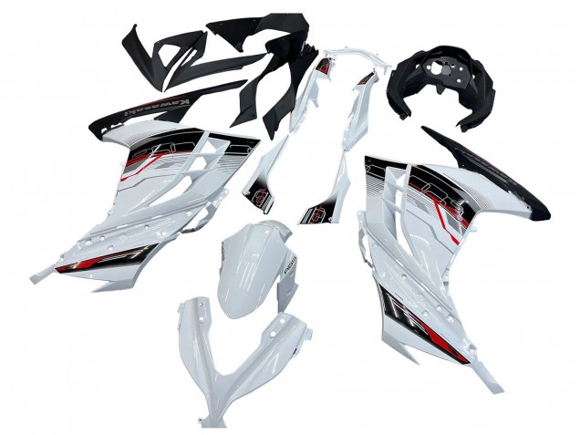 Carenagens Moto Kawasaki EX300 2013-2024 - Branco Vermelho Preto