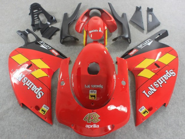 Carenagens Moto Aprilia RS125 2000-2005 - Vermelho Amarelo Preto Spains No1