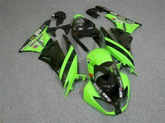 Carenagens Moto Kawasaki ZX6R 2009-2012 - Verde Preto Brilhante Elf Touch4 Bridgestone