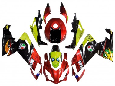 Carenagens Moto Aprilia RS4 50 125 2012-2018 - Vermelho Amarelo Preto Brilhante Tubarão