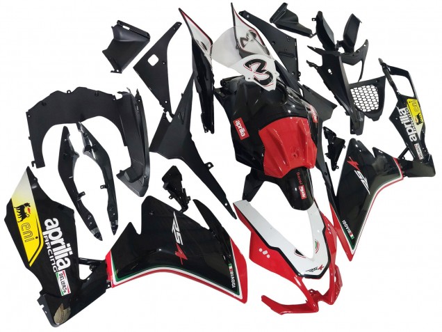 Carenagens Moto Aprilia RS4 50 125 2012-2019 - Branco Vermelho Amarelo Preto Brilhante