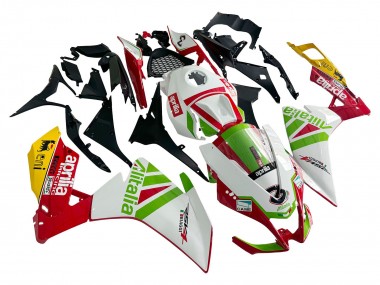 Carenagem Moto Aprilia RS4 50 125 2012-2018 - Branco Vermelho Verde Amarelo Alitalia