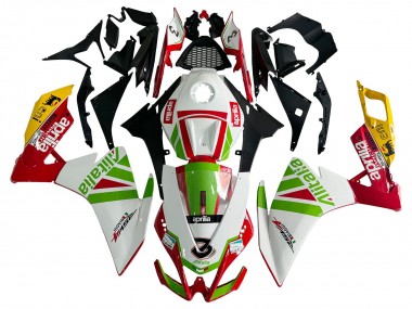 Carenagem Moto Aprilia RS4 50 125 2012-2018 - Branco Vermelho Verde Amarelo Alitalia