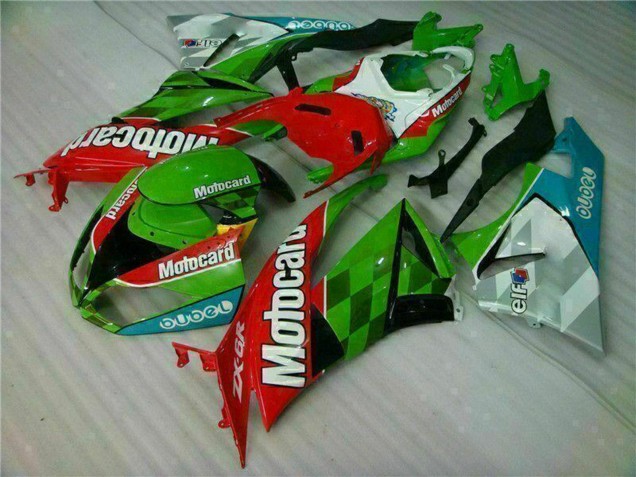 Carenagens Moto Kawasaki ZX6R 2009-2012 - Verde Branco Vermelho Preto Azul Motocard