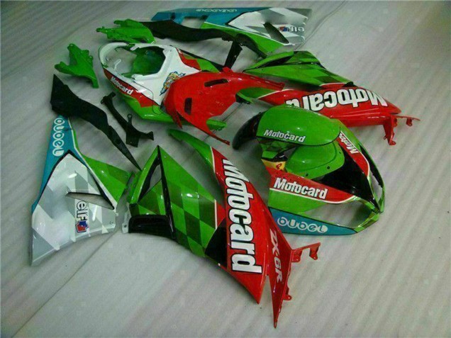 Carenagens Moto Kawasaki ZX6R 2009-2012 - Verde Branco Vermelho Preto Azul Motocard
