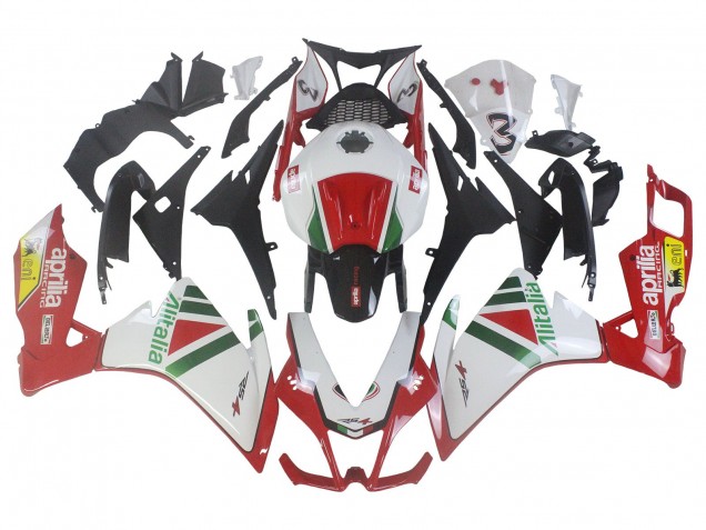 Kits Carenagem Moto Aprilia RS4 50 125 2012-2019 - Branco Vermelho Verde Amarelo Alitalia