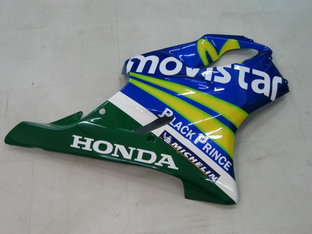 Carenagens Moto Honda CBR600 F4i 2004-2007 - Azul Amarelo Verde MoviStar