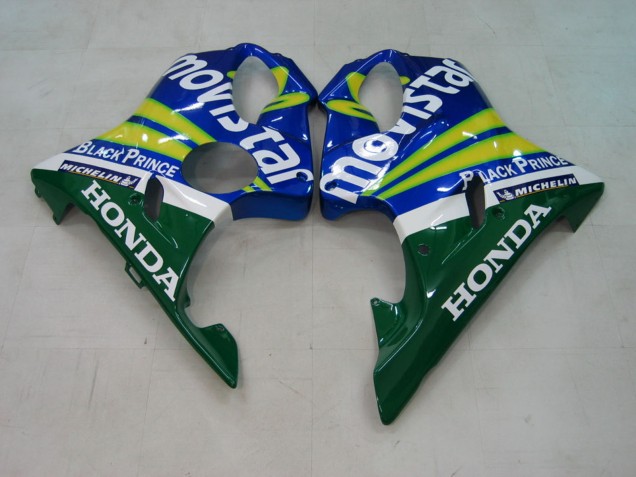 Carenagens Moto Honda CBR600 F4i 2004-2007 - Azul Amarelo Verde MoviStar