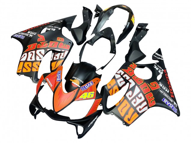 Carenagens Moto Honda CBR600 F4i 2004-2007 - Preto Fosco Laranja Rossi