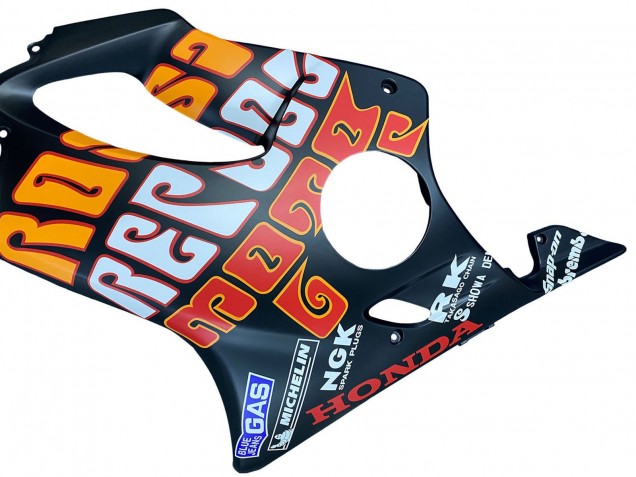 Carenagens Moto Honda CBR600 F4i 2004-2007 - Preto Fosco Laranja Rossi