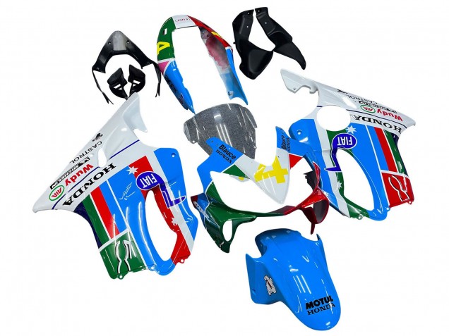 Carenagens Moto Honda CBR600 F4i 2004-2007 - Branco Azul Verde Vermelho