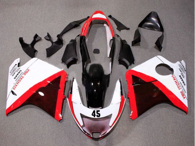 Carenagens Moto Honda CBR1100XX Blackbird 1996-2007 - Branco Vermelho Preto Brilhante