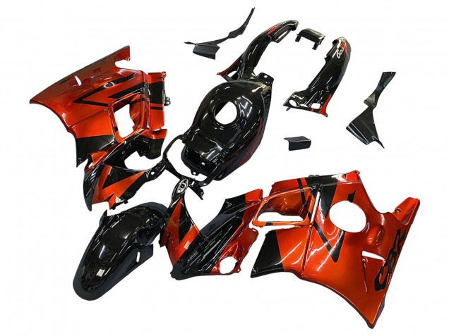Carenagens Moto Honda CBR600 F2 1991-1994 - Laranja Preto Brilhante