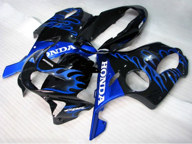 Carenagens Moto Honda CBR600 F4 1999-2000 - Preto Brilhante Azul Chama