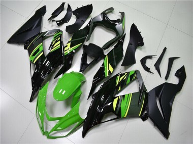 Carenagens Moto Kawasaki ZX6R 2013-2018 - Verde Amarelo Preto Brilhante Preto Fosco