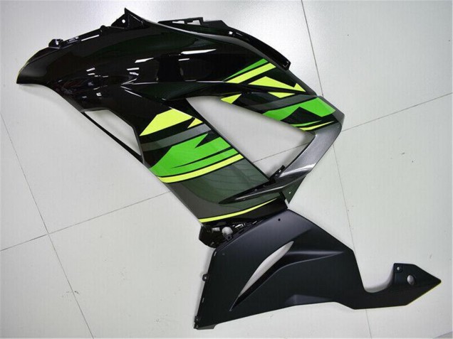 Carenagens Moto Kawasaki ZX6R 2013-2018 - Verde Amarelo Preto Brilhante Preto Fosco