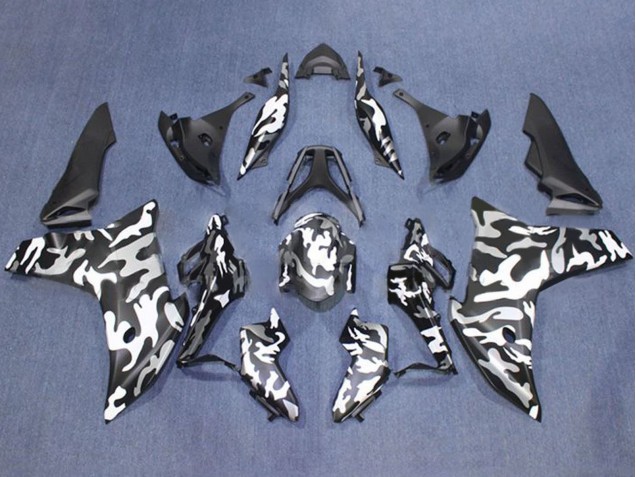 Carenagens Moto Honda CBR600F 2011-2013 - Preto Branco Camouflage