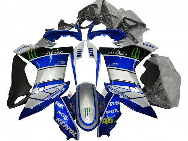 Carenagens Moto Honda CBR600F 2011-2013 - Prata Azul Preto Brilhante Verde Repsol Monstro