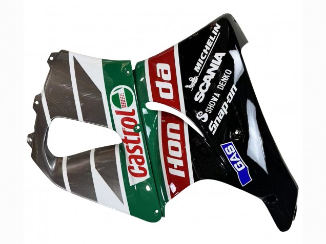 Carenagens Moto Honda CBR900RR 893 1996-1997 - Branco Verde Cinzento Preto Brilhante Castrol